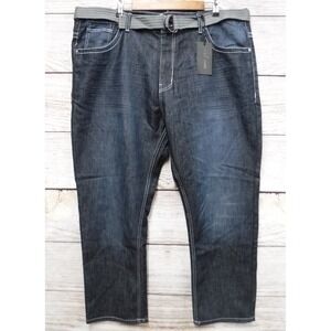 Steve's Jeans Mens Size 42X32 Straight Fit Belted Cooper Wash Blue Jeans New